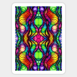 Colorful Tube Worms in Symmetry Sticker
